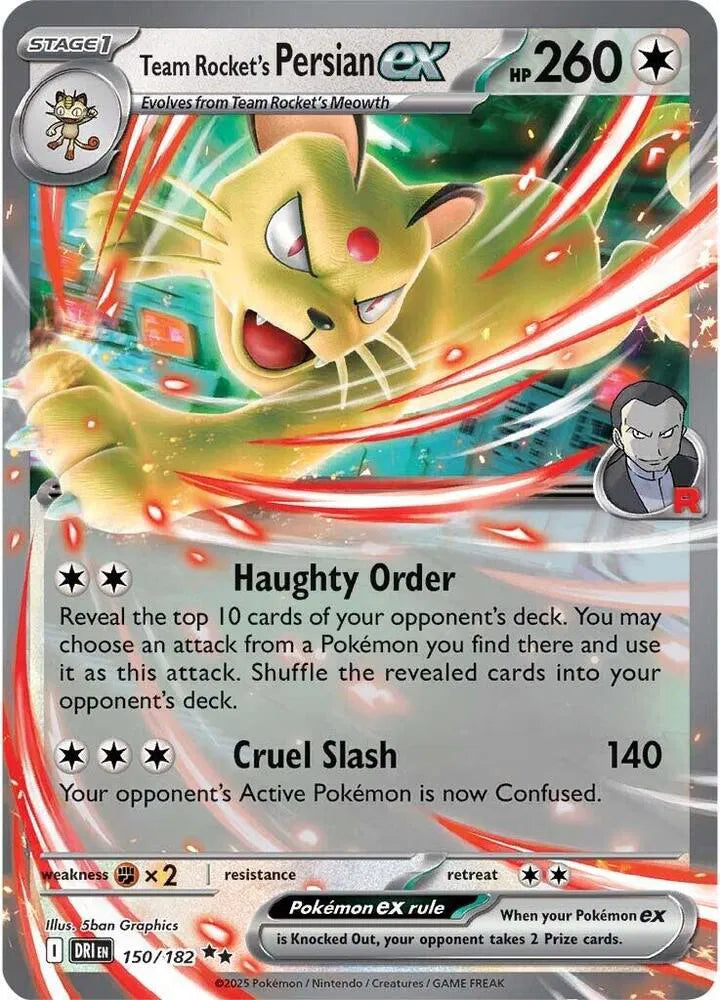 Team Rocket's Persian ex Destined Rivals Double Rare 150/182