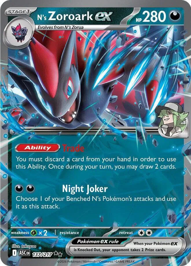 N's Zoroark ex Ascended Heroes Double Rare 137/217